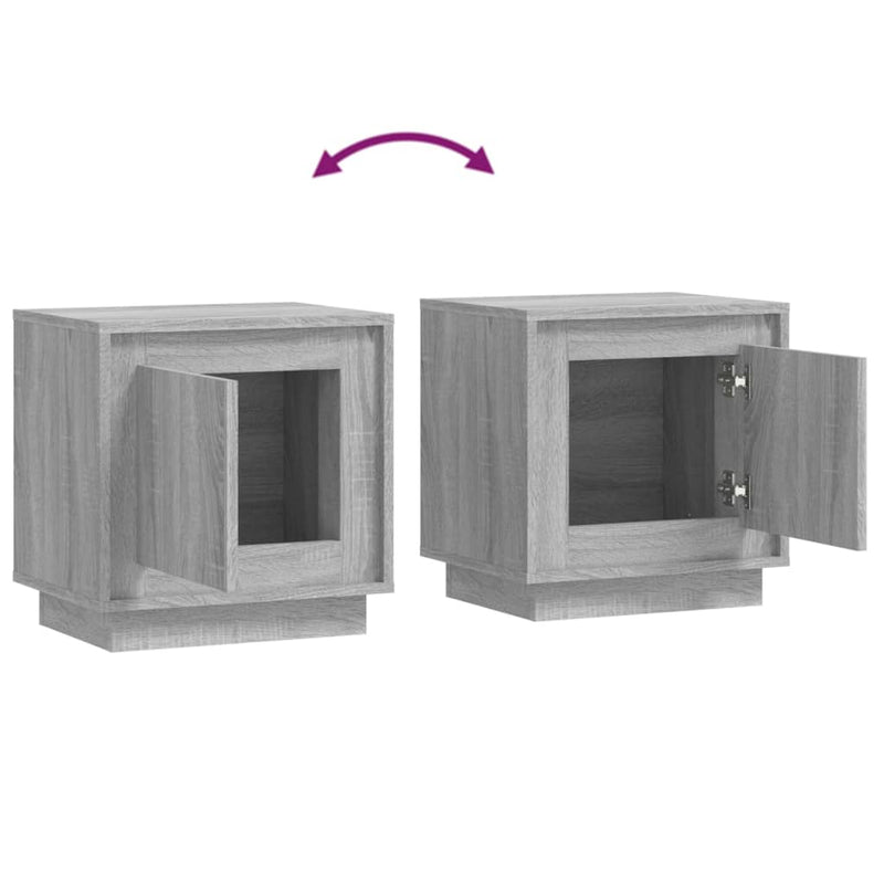 vidaXL 2 db szürke sonoma színű szerelt fa éjjeliszekrény 44x35x45 cm