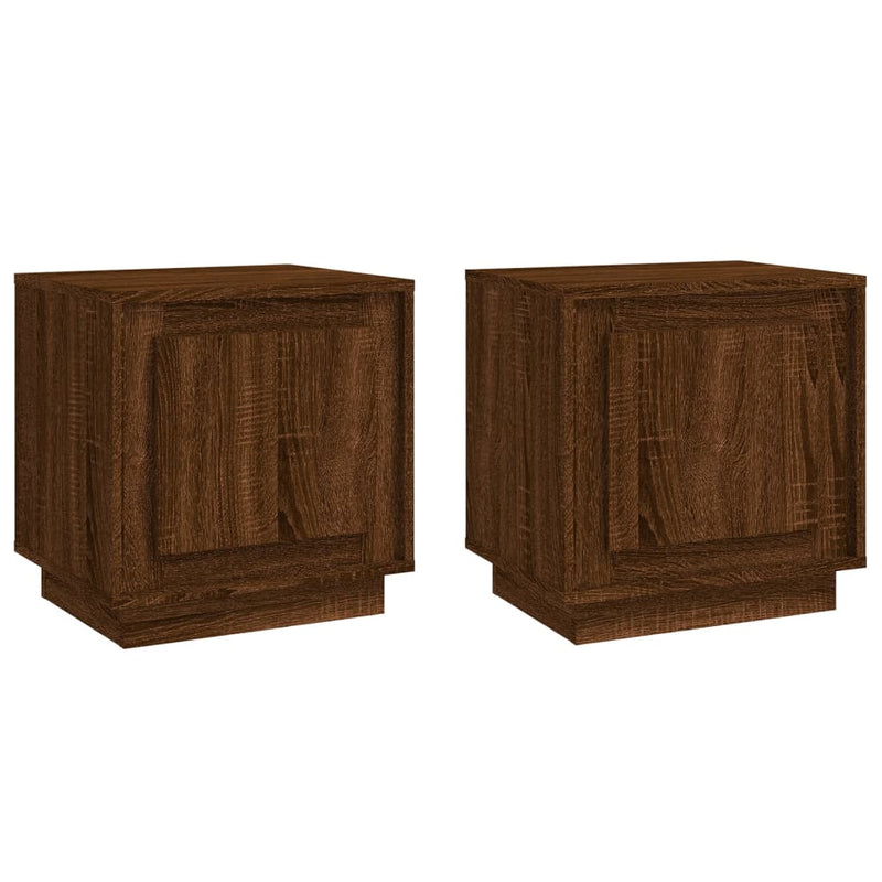 vidaXL 2 db barna tölgyszínű szerelt fa éjjeliszekrény 44x35x45 cm