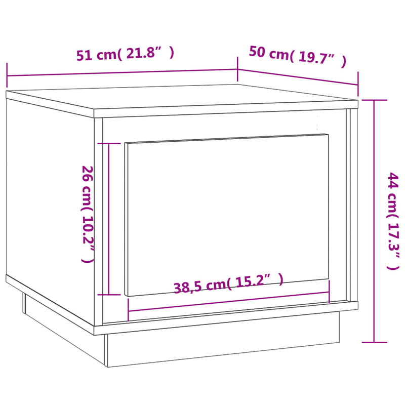 vidaXL betonszürke szerelt fa dohányzóasztal 51x50x44 cm