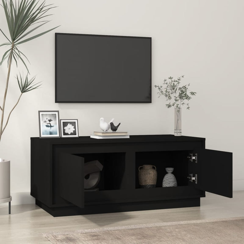 vidaXL fekete szerelt fa dohányzóasztal 102x50x44 cm