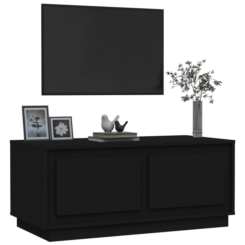 vidaXL fekete szerelt fa dohányzóasztal 102x50x44 cm