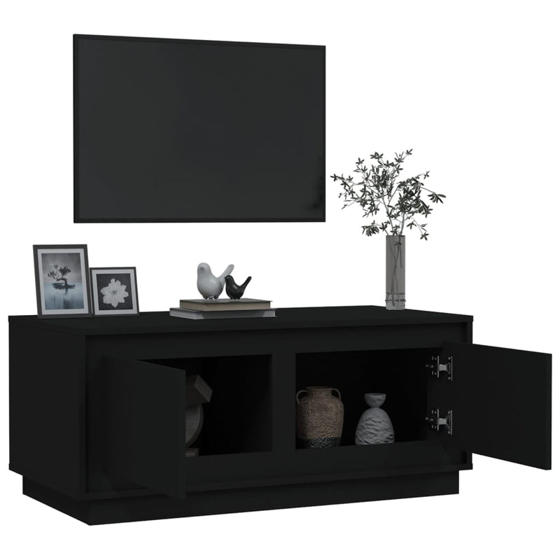 vidaXL fekete szerelt fa dohányzóasztal 102x50x44 cm