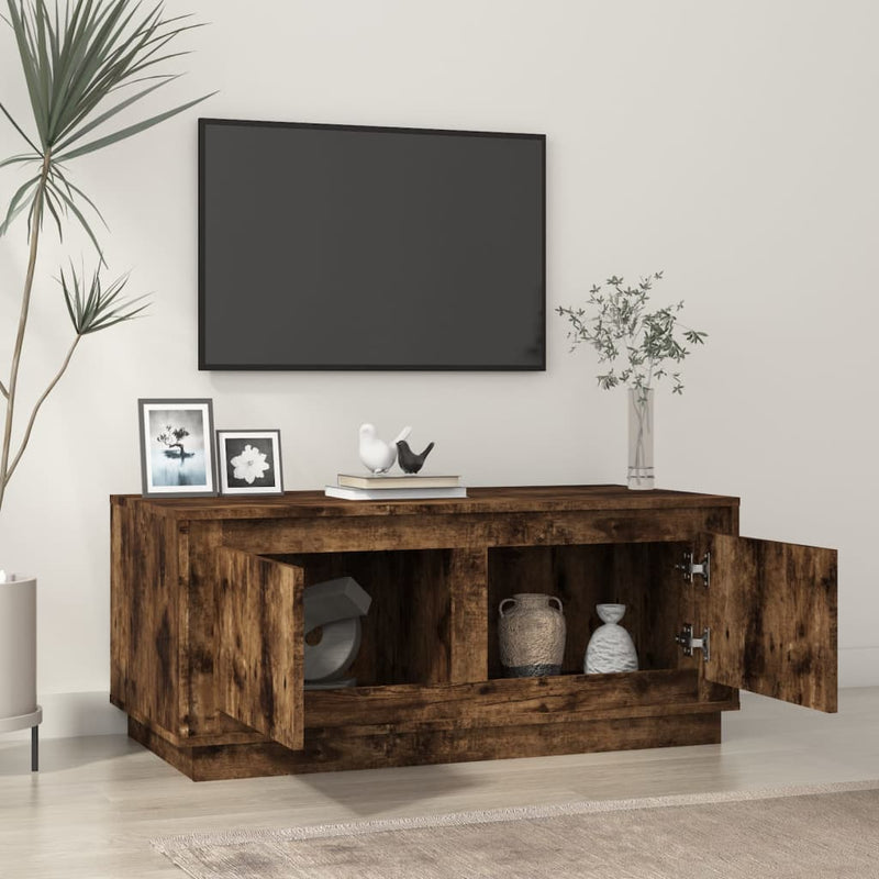 vidaXL füstös tölgy színű fatermék dohányzóasztal 102x50x44 cm