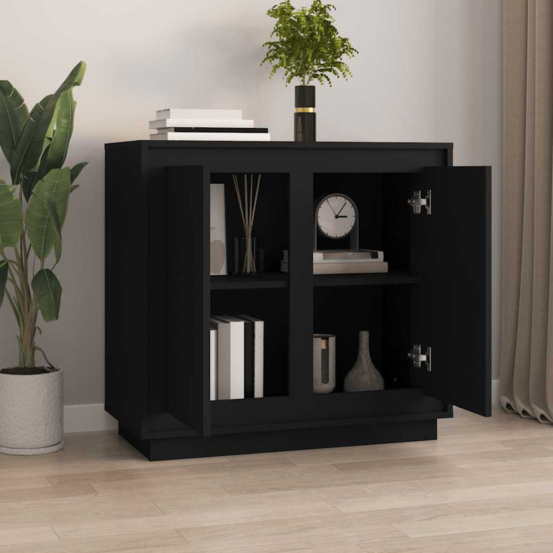 vidaXL fekete szerelt fa tálalóasztal 80 x 34 x 70 cm