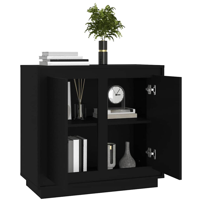 vidaXL fekete szerelt fa tálalóasztal 80 x 34 x 70 cm