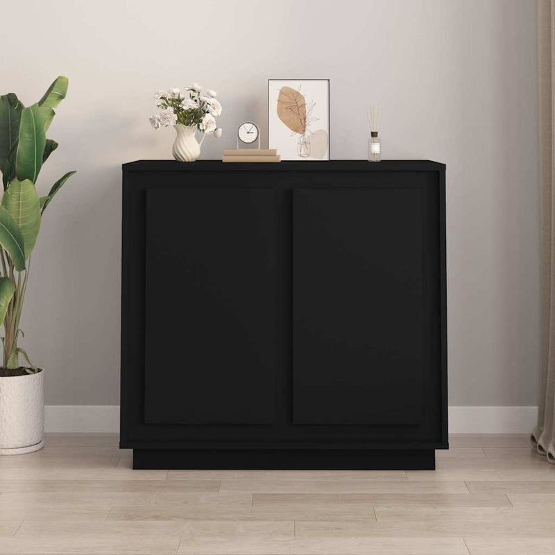 vidaXL fekete szerelt fa tálalóasztal 80 x 34 x 70 cm