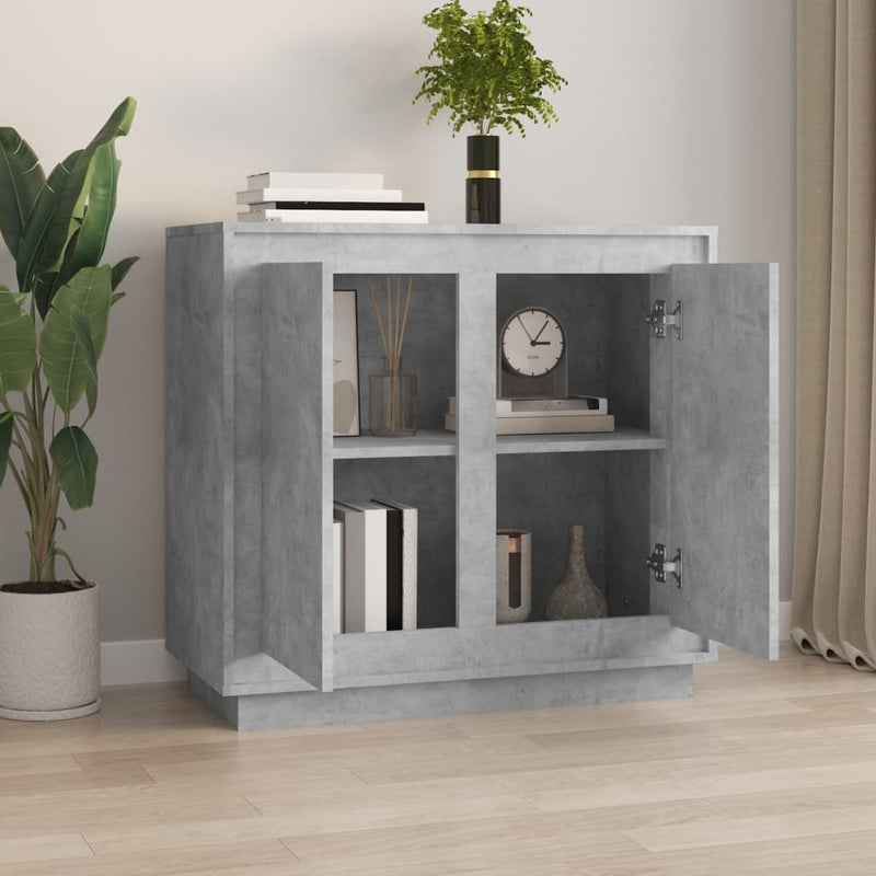 vidaXL betonszürke szerelt fa tálalószekrény 80 x 34 x 75 cm