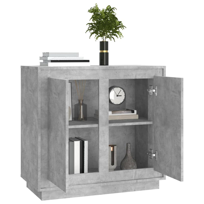 vidaXL betonszürke szerelt fa tálalószekrény 80 x 34 x 75 cm