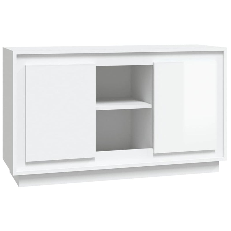 vidaXL magasfényű fehér szerelt fa tálalószekrény 102x35x60 cm