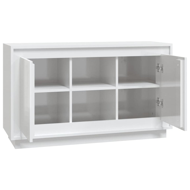 vidaXL magasfényű fehér szerelt fa tálalószekrény 102x35x60 cm