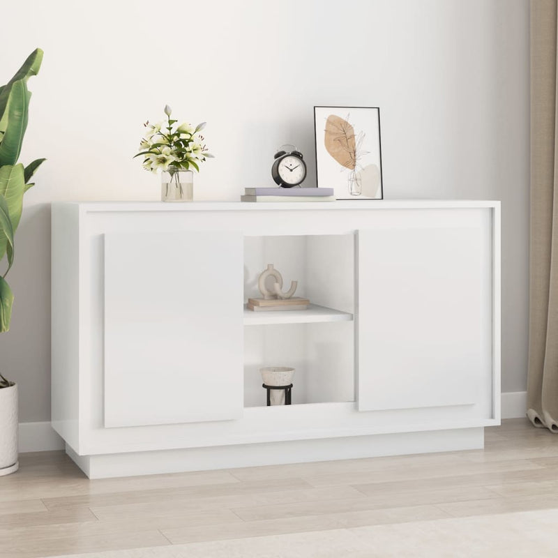 vidaXL magasfényű fehér szerelt fa tálalószekrény 102x35x60 cm