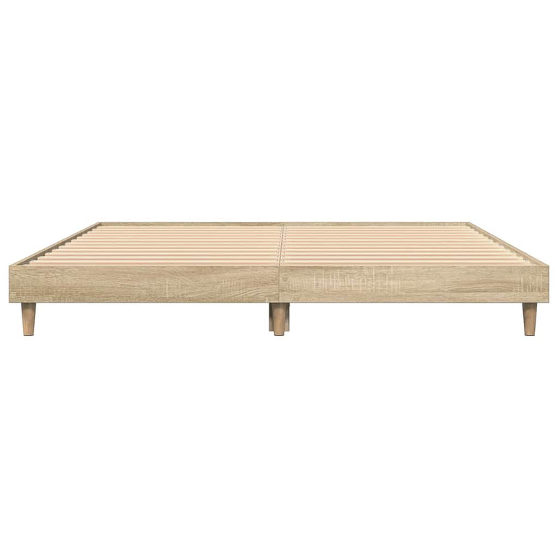vidaXL sonoma tölgy színű szerelt fa ágykeret matrac nélkül 140x200 cm