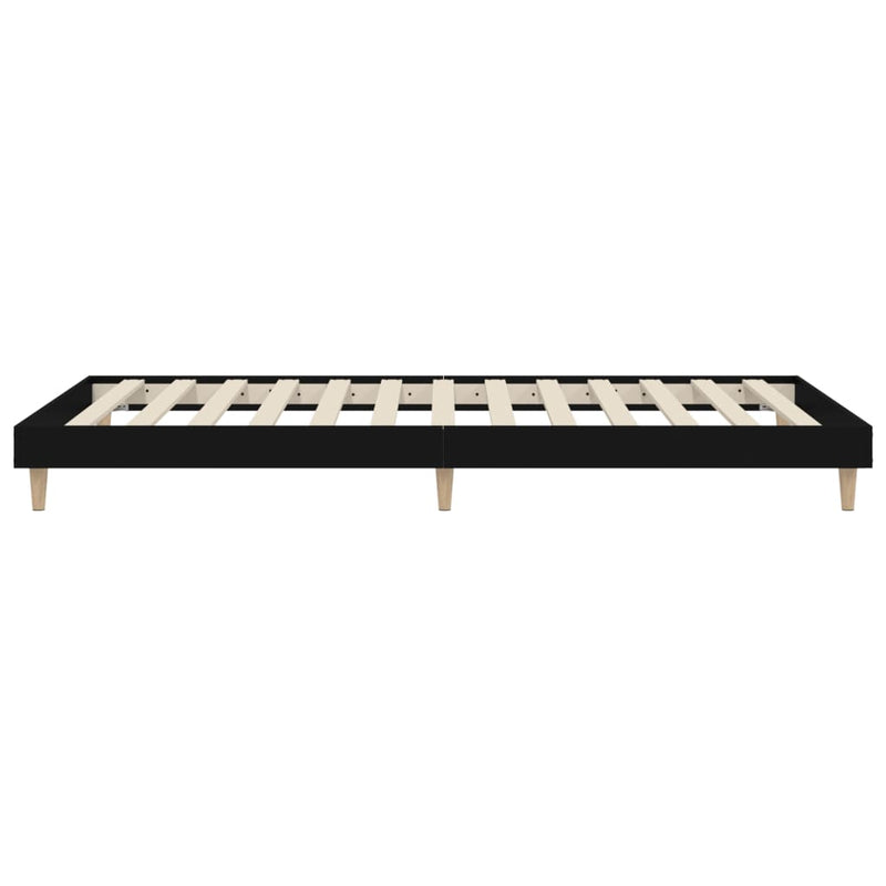 vidaXL fekete szerelt fa ágykeret 100 x 200 cm
