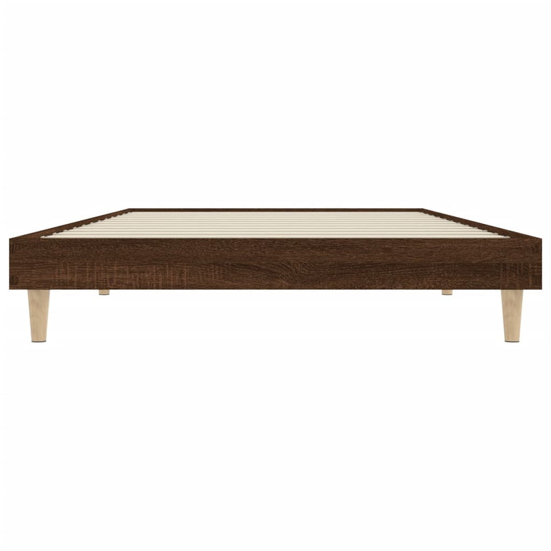 vidaXL barna tölgy színű szerelt fa ágykeret matrac nélkül 100x200 cm