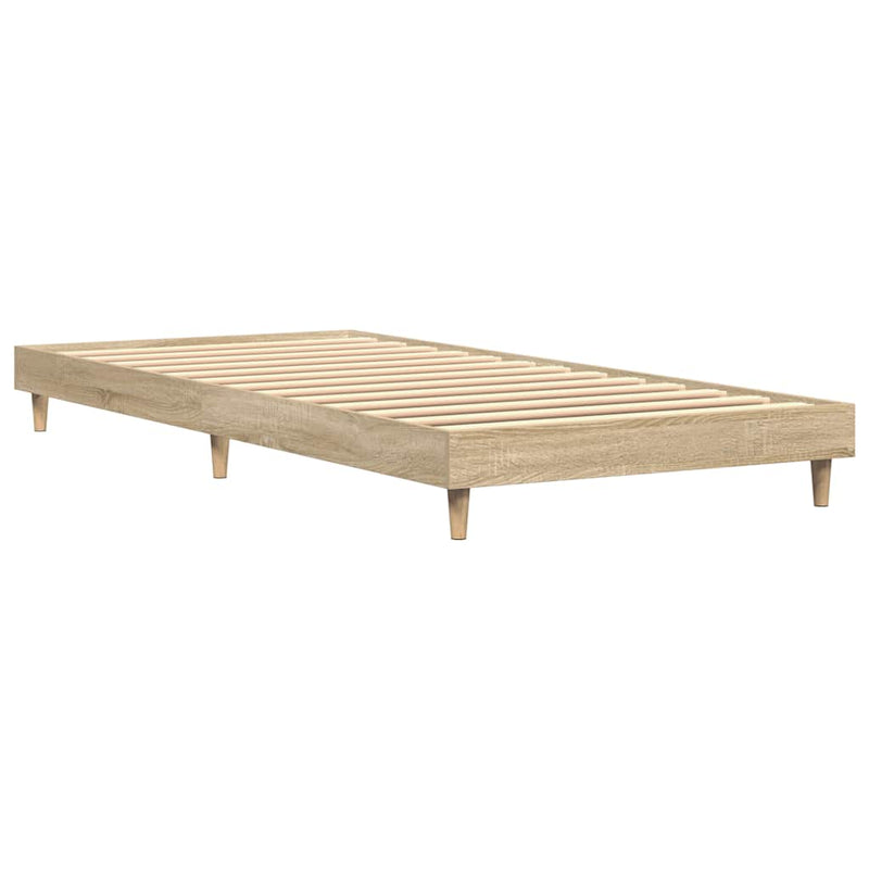 vidaXL sonoma tölgy színű szerelt fa ágykeret matrac nélkül 90x200 cm