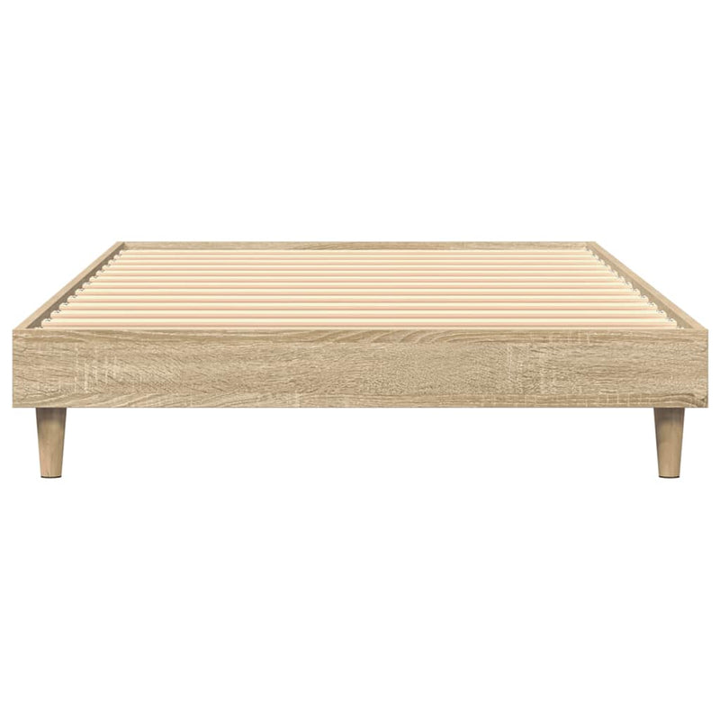 vidaXL sonoma tölgy színű szerelt fa ágykeret matrac nélkül 90x200 cm