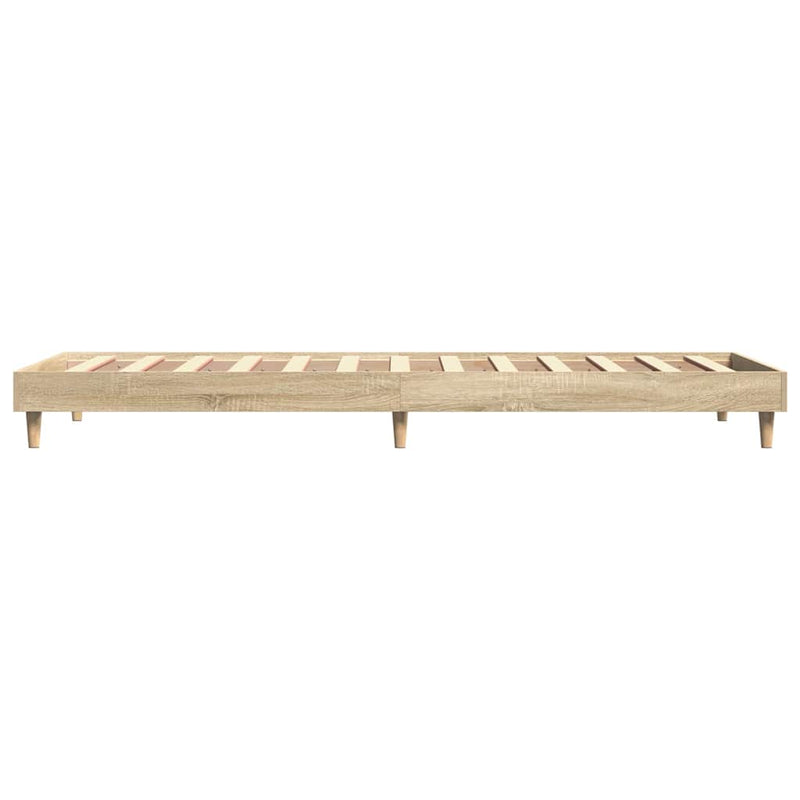 vidaXL sonoma tölgy színű szerelt fa ágykeret matrac nélkül 90x200 cm
