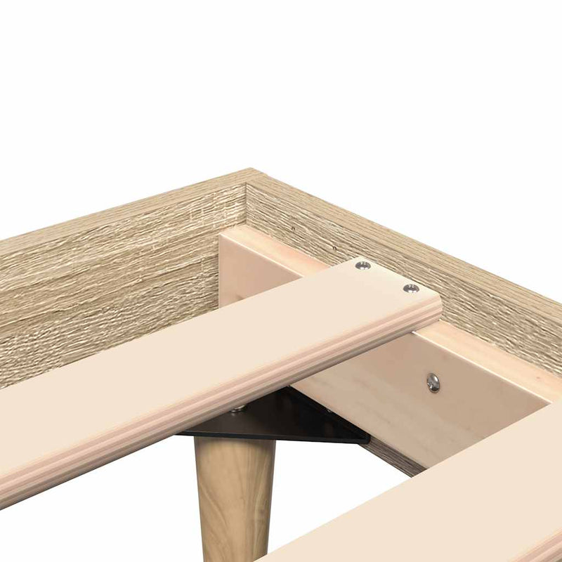 vidaXL sonoma tölgy színű szerelt fa ágykeret matrac nélkül 90x200 cm