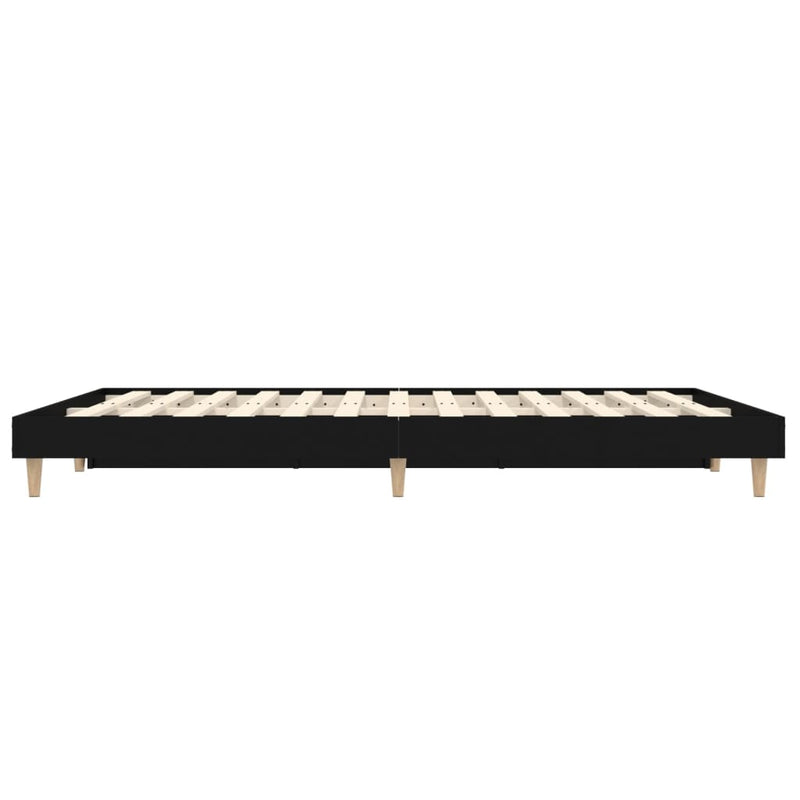 vidaXL fekete szerelt fa ágykeret 135 x 190 cm