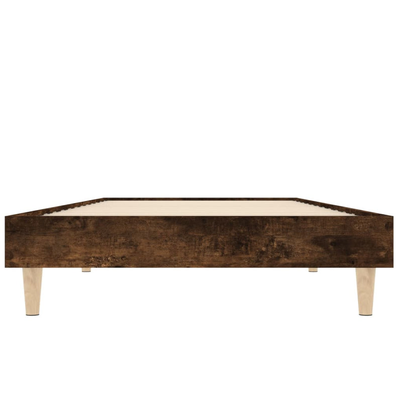 vidaXL füstös tölgy színű szerelt fa ágykeret matrac nélkül 75x190 cm