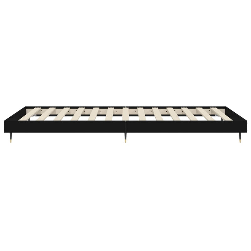 vidaXL fekete szerelt fa ágykeret 90 x 200 cm