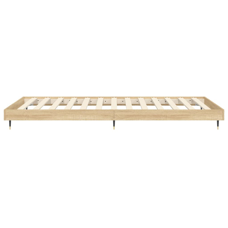 vidaXL sonoma tölgy színű szerelt fa ágykeret matrac nélkül 90x200 cm