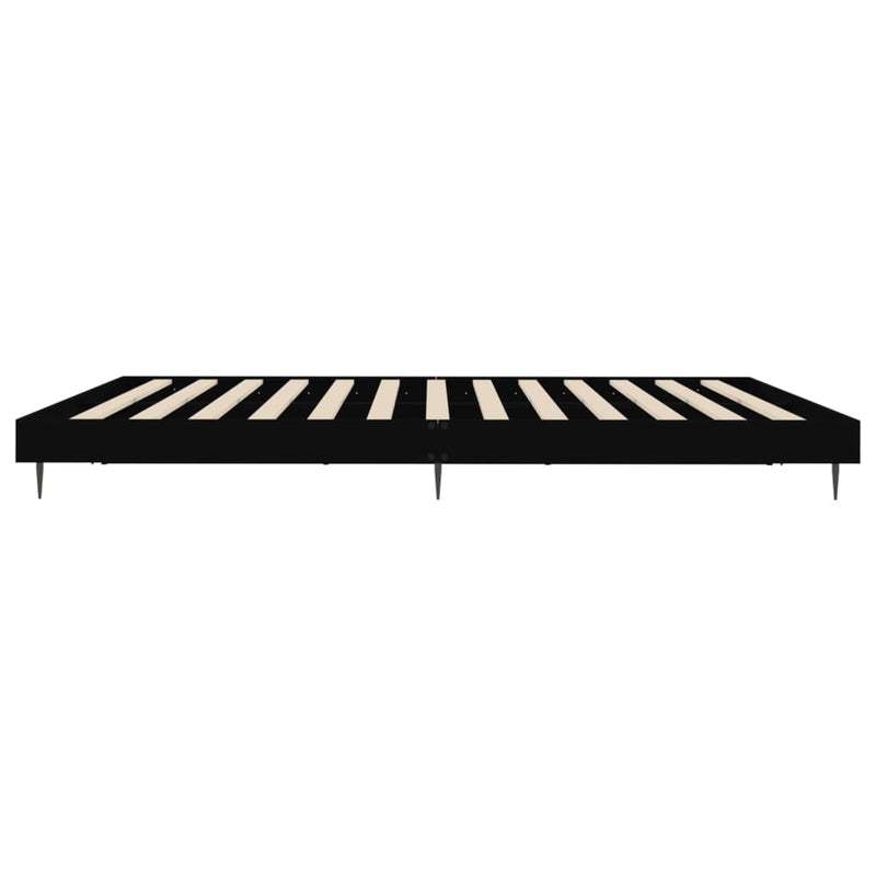vidaXL fekete szerelt fa ágykeret 200 x 200 cm