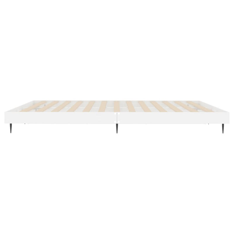 vidaXL magasfényű fehér szerelt fa ágykeret 200 x 200 cm