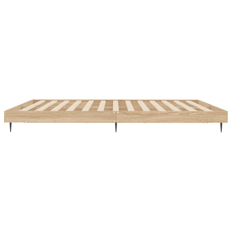 vidaXL sonoma tölgyszínű szerelt fa ágykeret 200 x 200 cm
