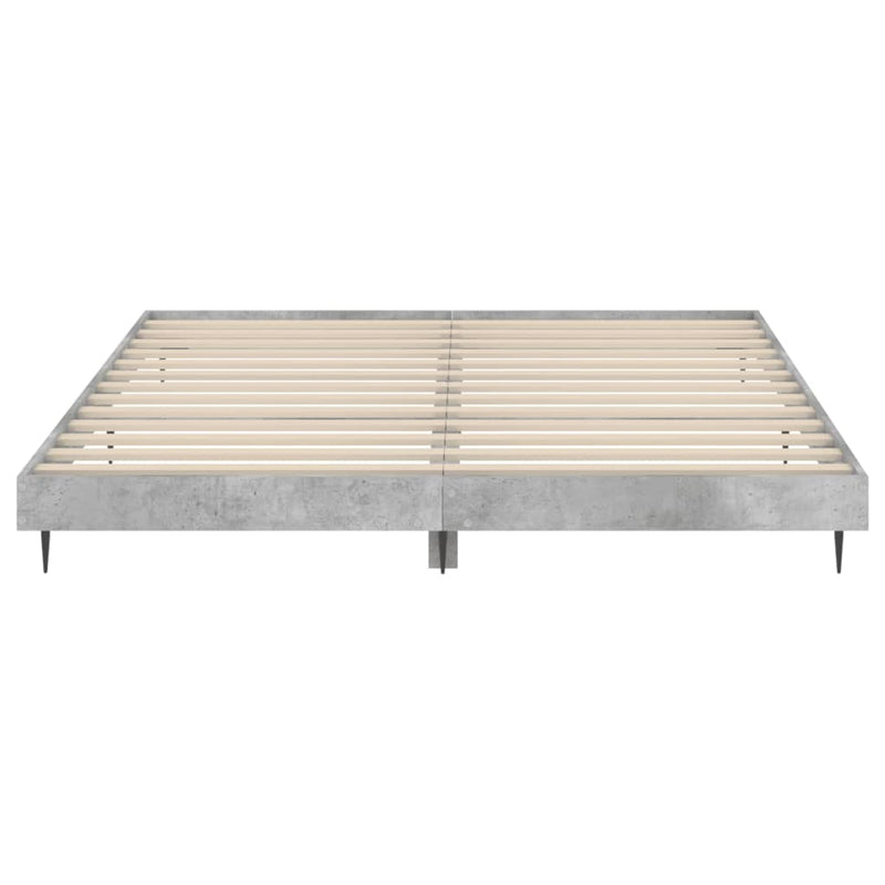 vidaXL betonszürke szerelt fa ágykeret 200 x 200 cm
