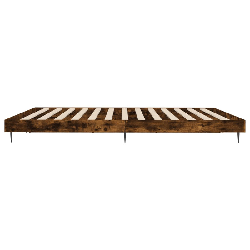 vidaXL füstös tölgy színű szerelt fa ágykeret 200 x 200 cm