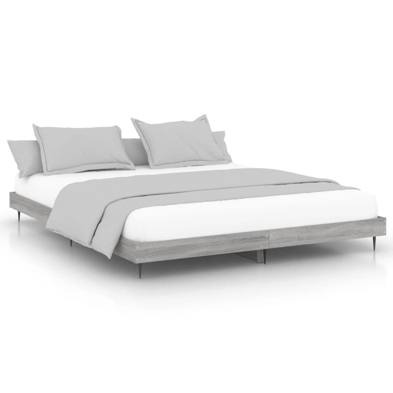 vidaXL sonoma tölgyszínű szerelt fa ágykeret 200 x 200 cm