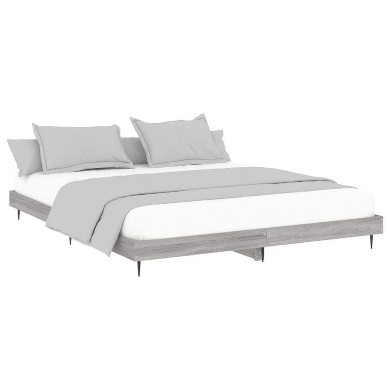 vidaXL sonoma tölgyszínű szerelt fa ágykeret 200 x 200 cm