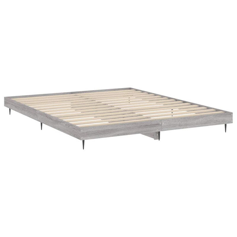 vidaXL sonoma tölgyszínű szerelt fa ágykeret 200 x 200 cm