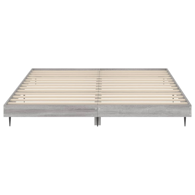 vidaXL sonoma tölgyszínű szerelt fa ágykeret 200 x 200 cm