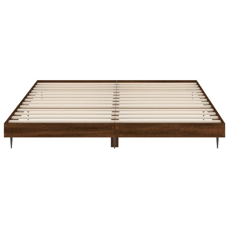 vidaXL barna tölgyszínű szerelt fa ágykeret 200 x 200 cm