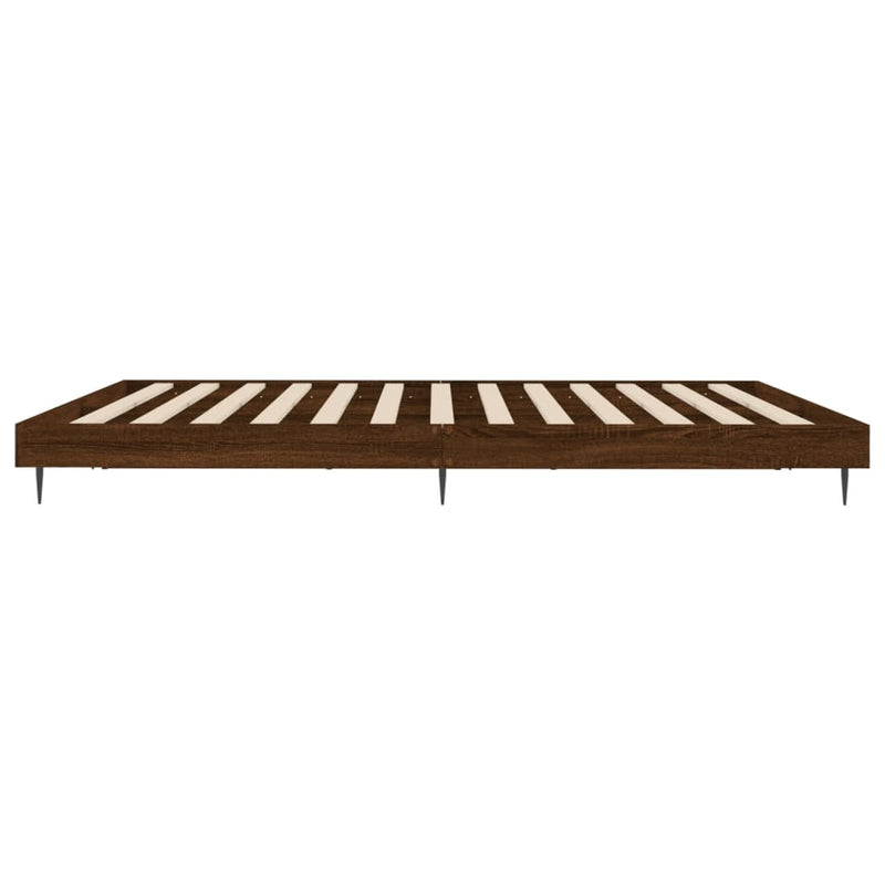 vidaXL barna tölgyszínű szerelt fa ágykeret 200 x 200 cm
