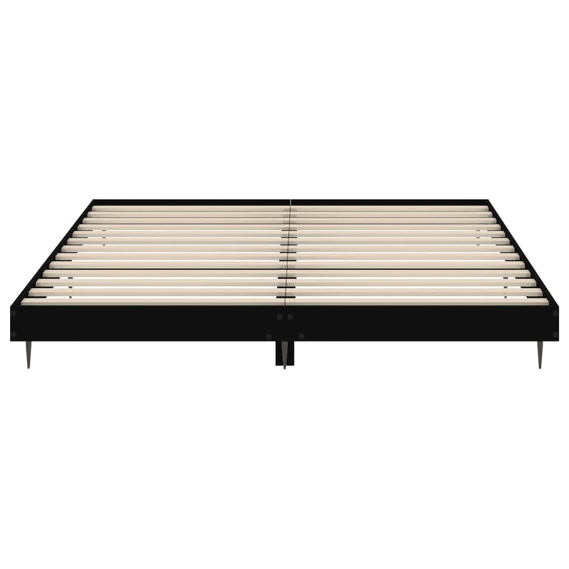 vidaXL fekete szerelt fa ágykeret 180 x 200 cm