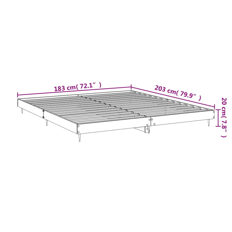 vidaXL fekete szerelt fa ágykeret 180 x 200 cm
