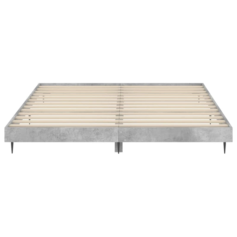 vidaXL betonszürke szerelt fa ágykeret 160 x 200 cm