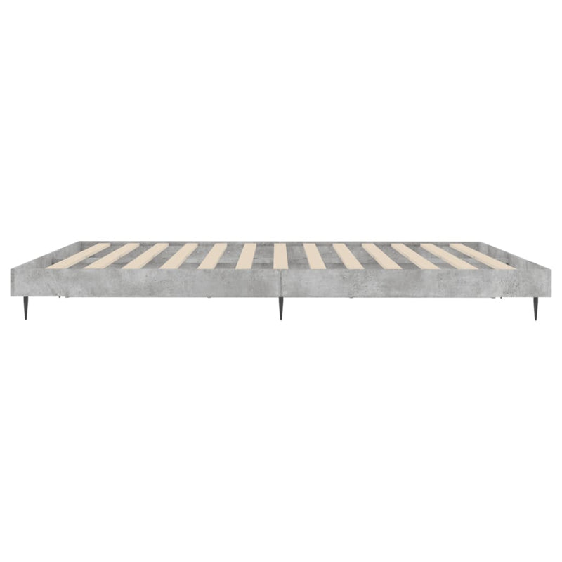 vidaXL betonszürke szerelt fa ágykeret 160 x 200 cm