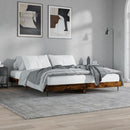 vidaXL füstös tölgy színű szerelt fa ágykeret 160 x 200 cm