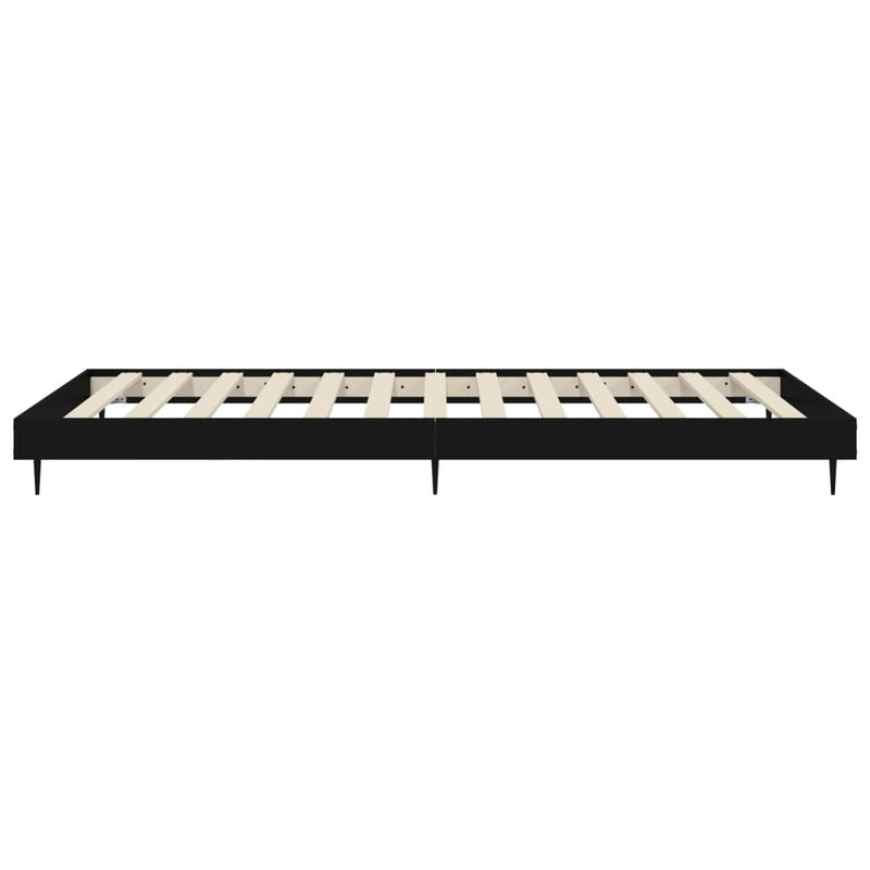 vidaXL fekete szerelt fa ágykeret 100 x 200 cm