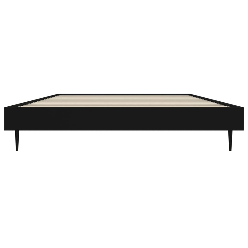 vidaXL fekete szerelt fa ágykeret 90 x 200 cm