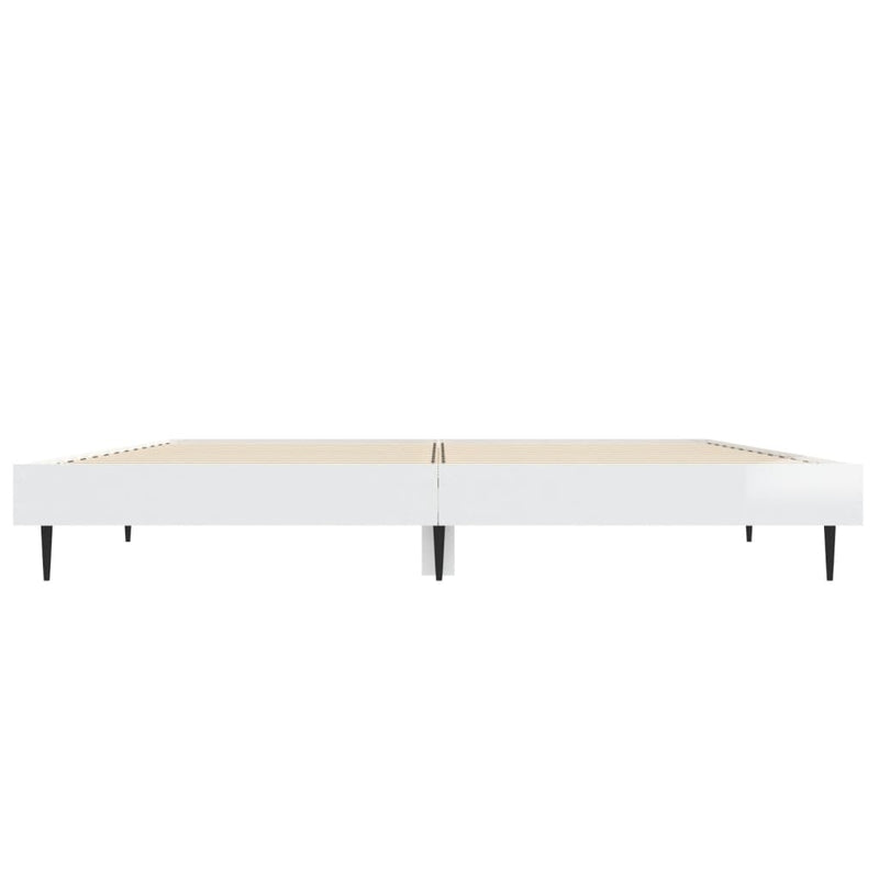 vidaXL magasfényű fehér szerelt fa ágykeret 140 x 190 cm