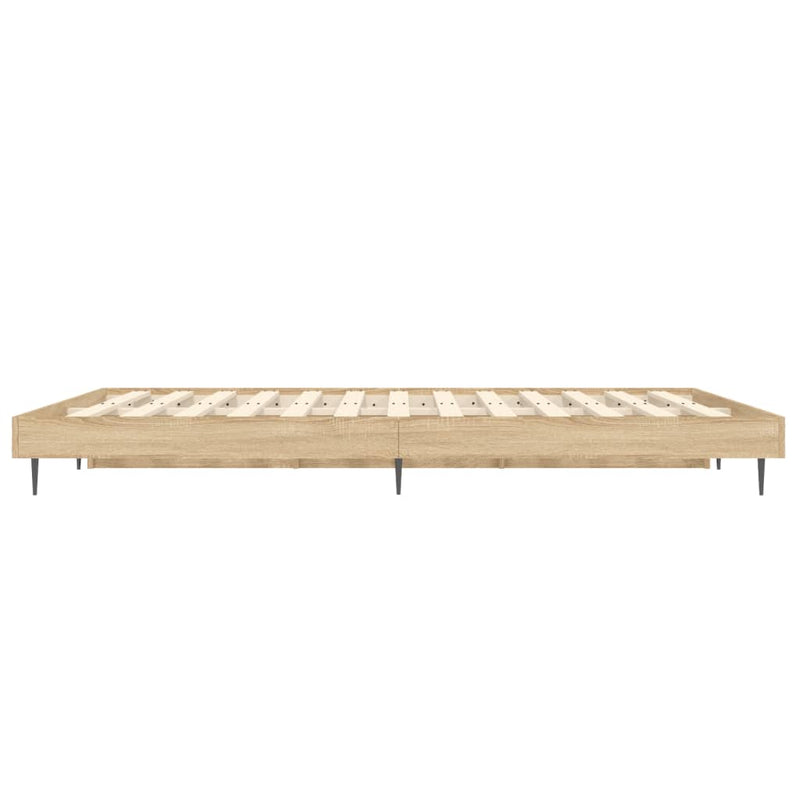 vidaXL sonoma tölgy színű szerelt fa ágykeret matrac nélkül 140x190 cm