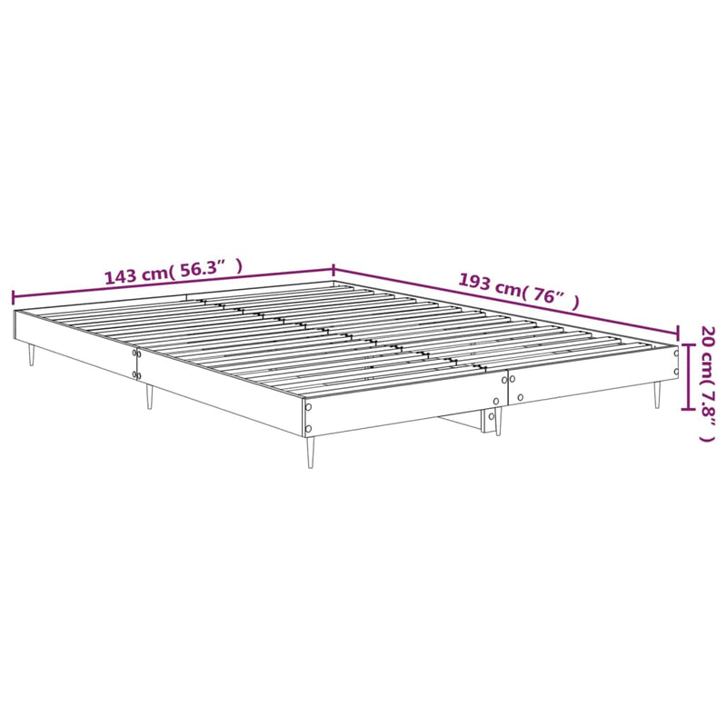 vidaXL sonoma tölgy színű szerelt fa ágykeret matrac nélkül 140x190 cm