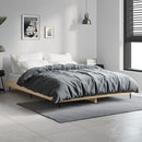 vidaXL sonoma tölgy színű szerelt fa ágykeret matrac nélkül 140x190 cm
