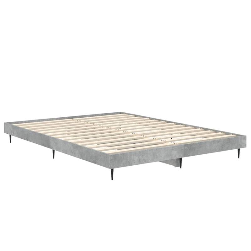 vidaXL betonszürke szerelt fa ágykeret 140x190 cm