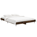 vidaXL füstös tölgy színű szerelt fa ágykeret matrac nélkül 140x190 cm